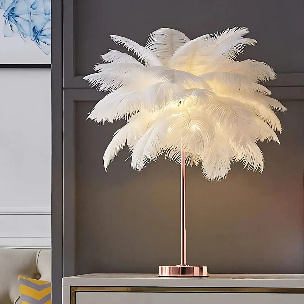 Aurora Feather Lamp – Elegant mjukt sken för hem och inredning
