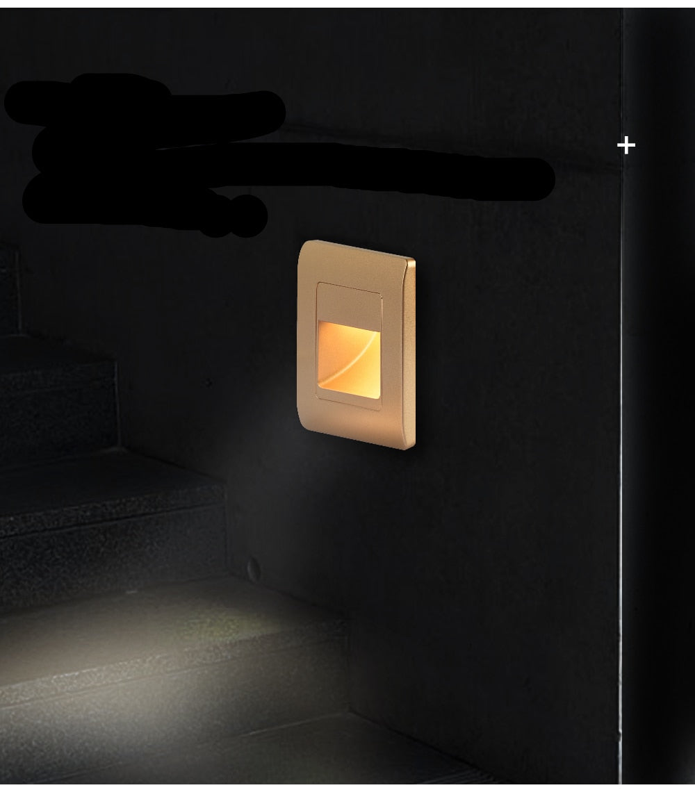 EB Brone - LED trappelys 4 farger PIR-sensor innfelt fotlys