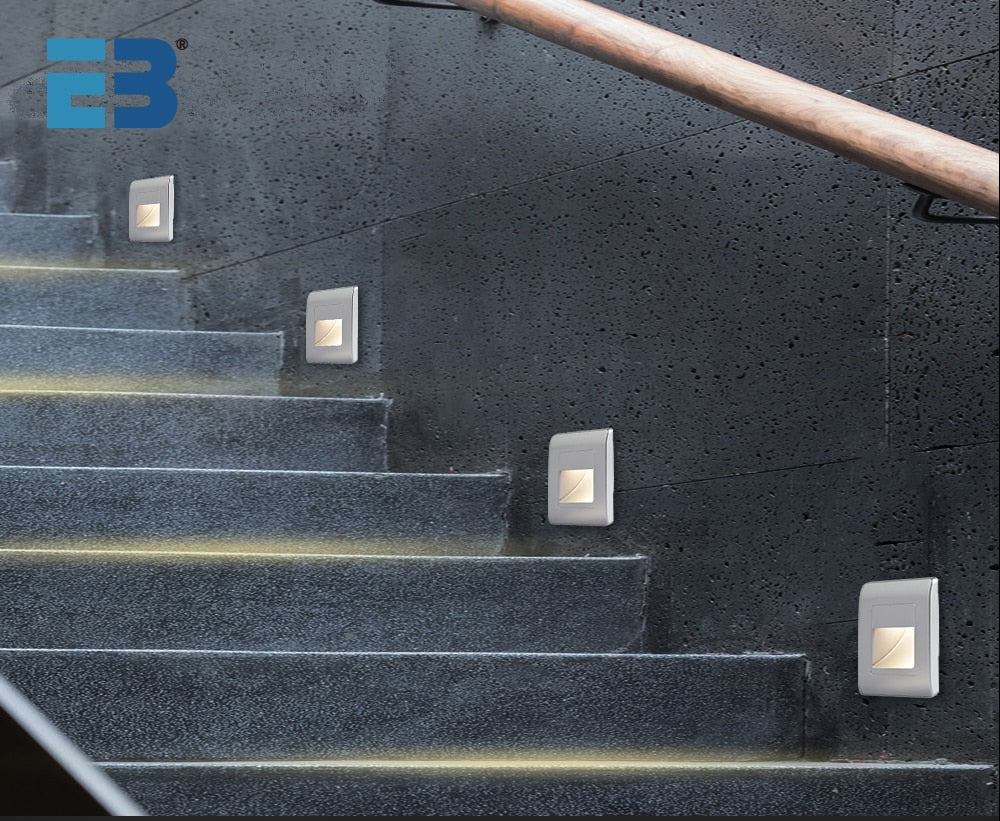 EB Brone - LED trappelys 4 farger PIR-sensor innfelt fotlys