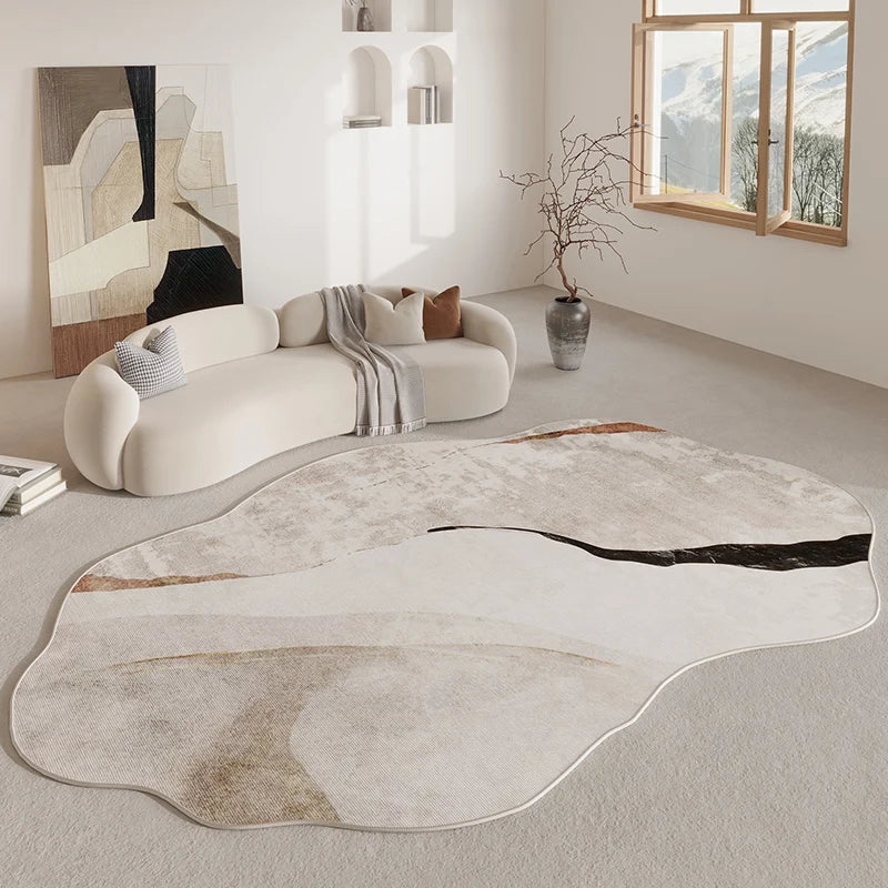 Tappeto Stile Crema Astratto Beige