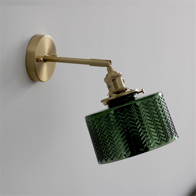 Nordisk grønn glassvegglampe