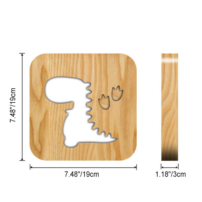 Houten Dinosaurus Nachtlampje