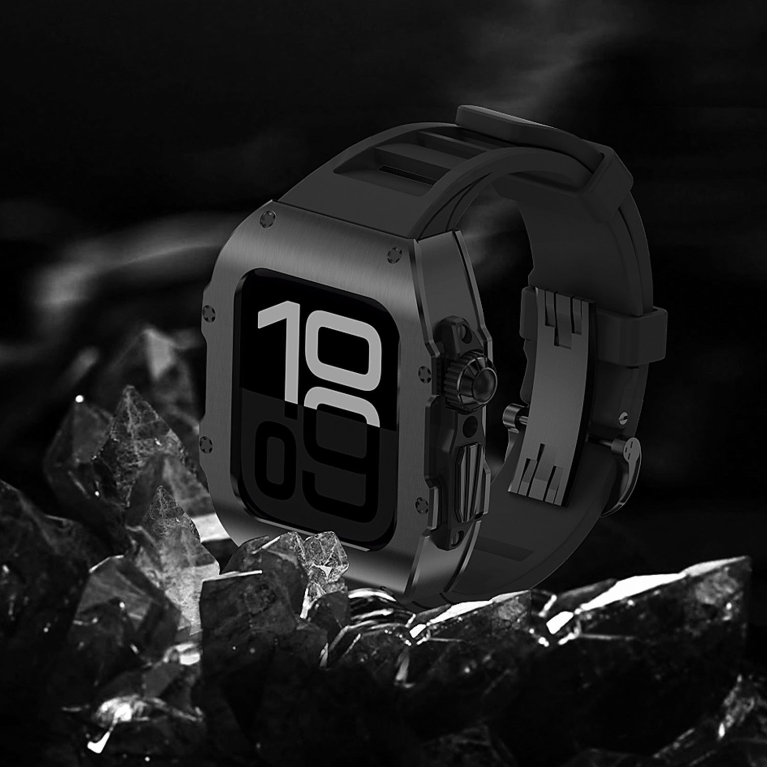 Elektrolyticky pokovený integrovaný modifikační fluoroelastomerový pásek pro Apple Watch