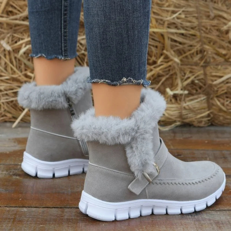 bottes-hiver-chaudes-epaissies-couleur-unie-peluche-boucles-plat-femmes