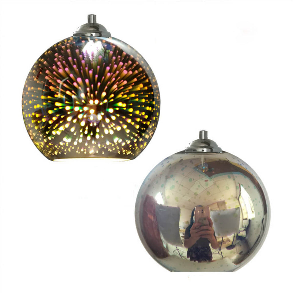 Moderní kreativní 3D barevná magická skleněná závěsná lampa s jedním světlem a kupolovitým stínidlem