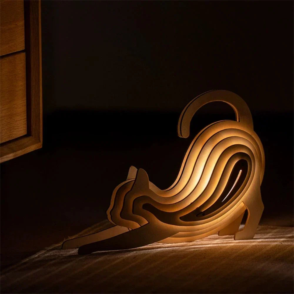 Lampe Animale 3D en Bois – Veilleuse DIY Interactive