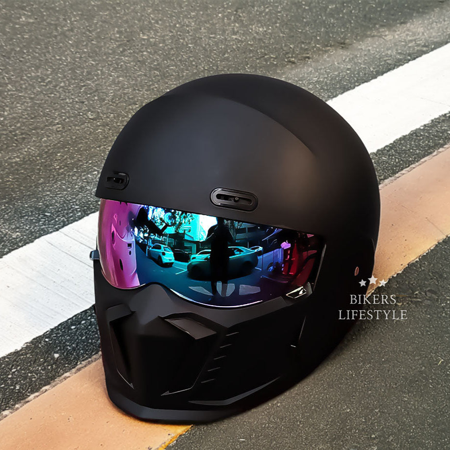 Retro Pilot Motorradhelm – DOT- und ECE-zugelassen, zeitloses Design