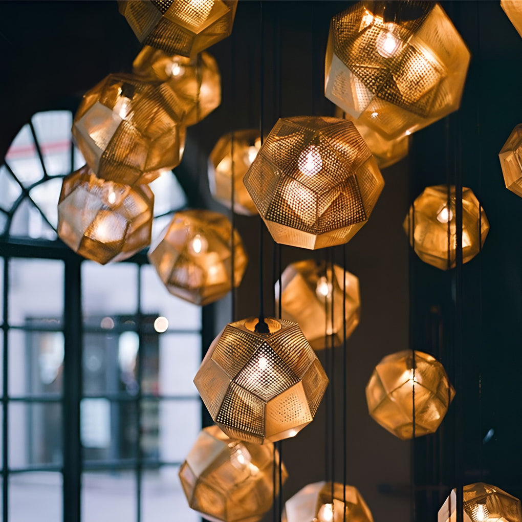 LichtDesign - مصباح معلق دائري هندسي مصنوع من المعدن الإلكتروليتي