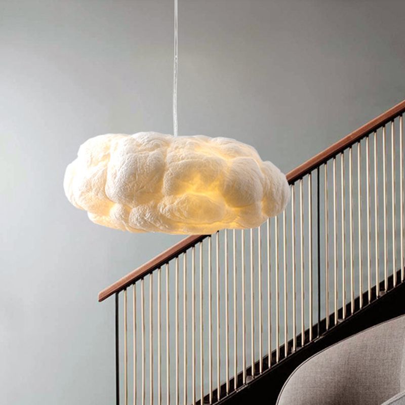 Lâmpada Pendente LED Minori Design Cloud PVC/Algodão Branca