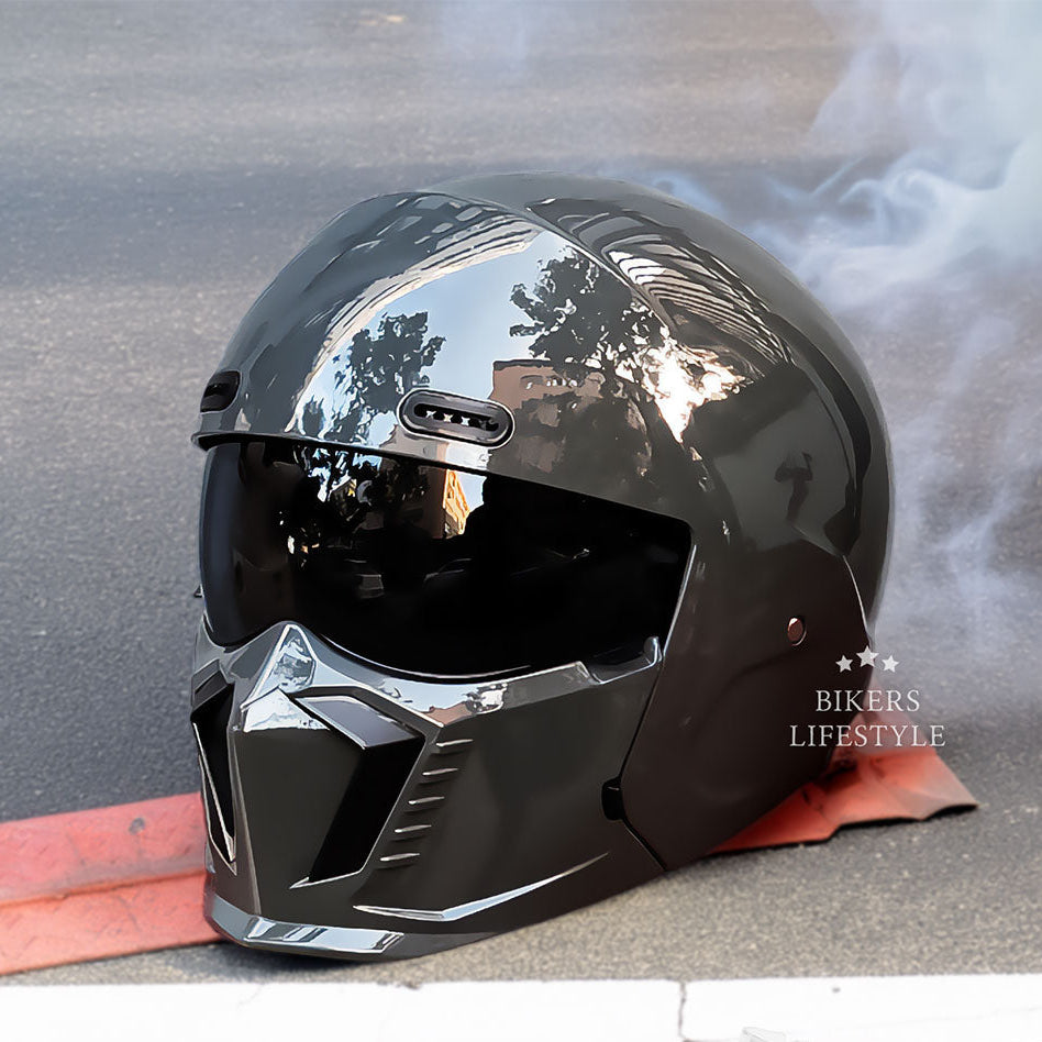 Retro Pilot Motorradhelm – DOT- und ECE-zugelassen, zeitloses Design