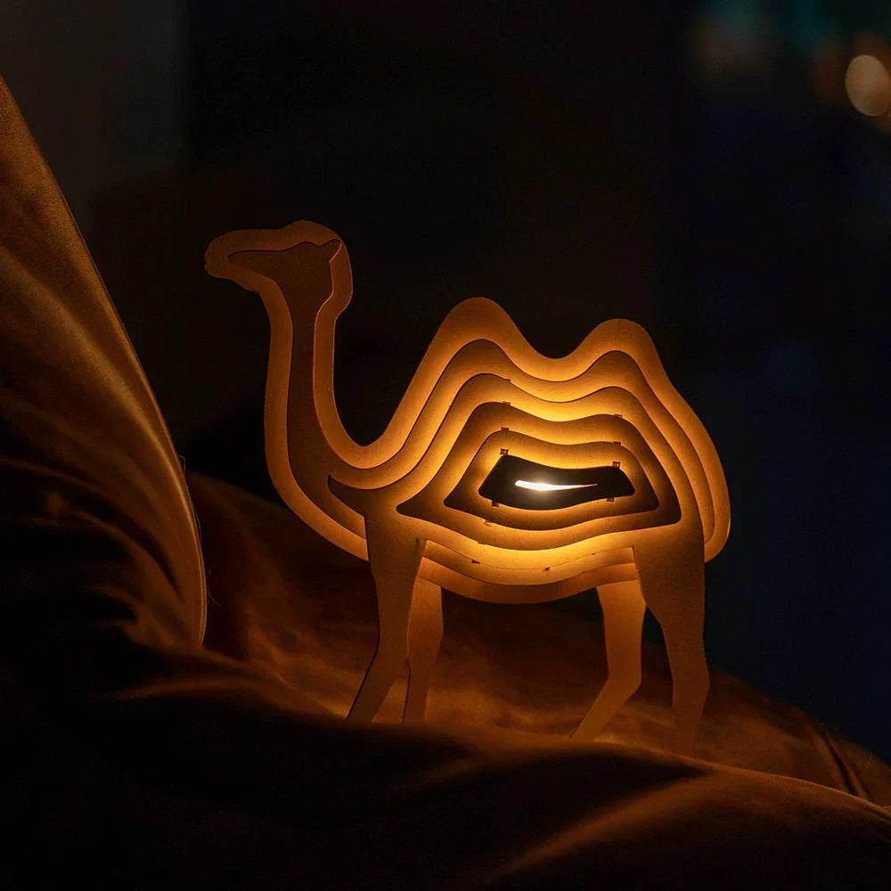 Lampe Animale 3D en Bois – Veilleuse DIY Interactive