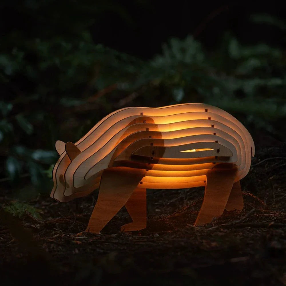 Lampe Animale 3D en Bois – Veilleuse DIY Interactive