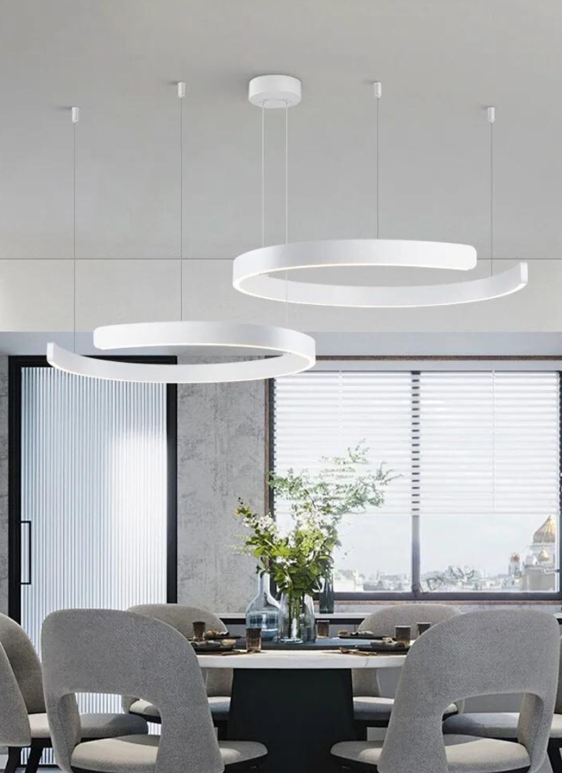 NordicGlow - ثريا LED دائرية لغرفة المعيشة