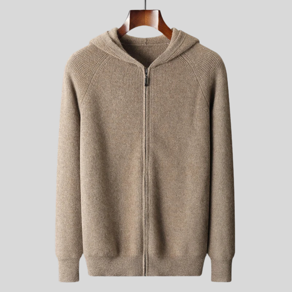 Veste zippée en cachemire royal et laine mérinos
