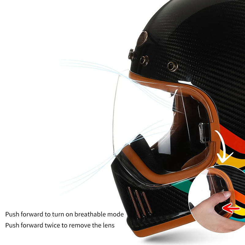 Karbonfiber helhjelm for motorsykkel | F389TS
