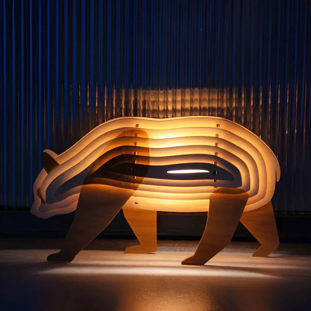 Lampe Animale 3D en Bois – Veilleuse DIY Interactive