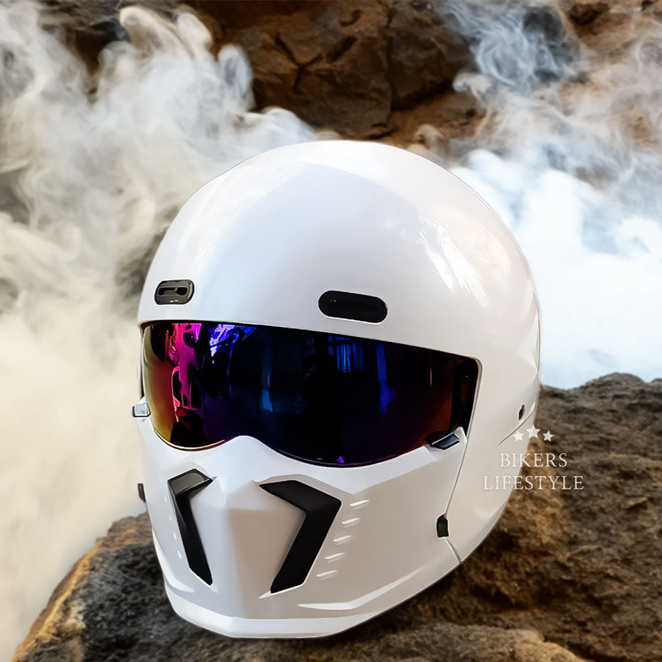 Retro Pilot Motorradhelm – DOT- und ECE-zugelassen, zeitloses Design