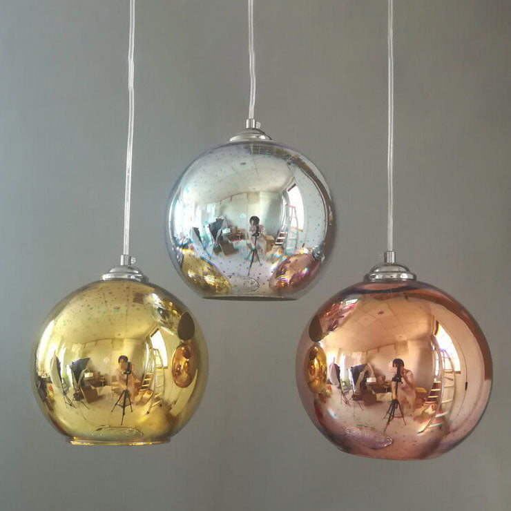 Moderní kreativní 3D barevná magická skleněná závěsná lampa s jedním světlem a kupolovitým stínidlem