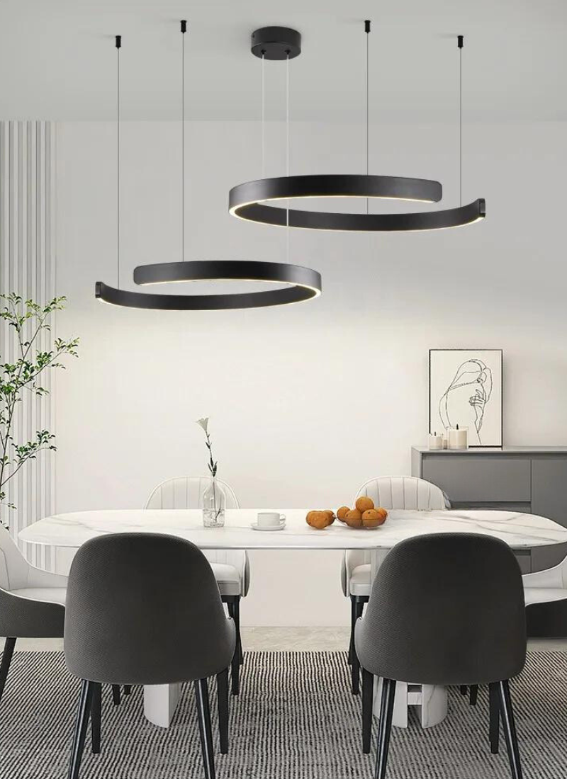 NordicGlow - ثريا LED دائرية لغرفة المعيشة