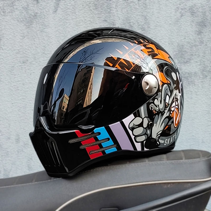 Full Face Cruiser Motorcycle Helmet | Dark Visor - DOT & ECE Approved