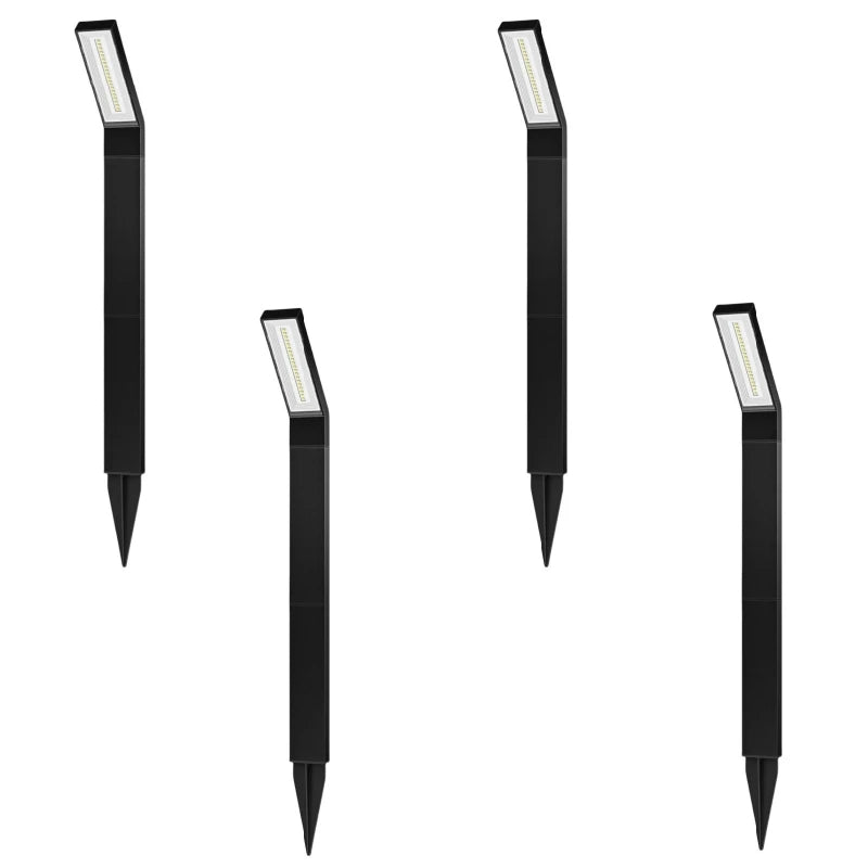 Lot de 1/4 de lampes solaires pour allée, lampes de jardin LED étanches pour pelouse et aménagement paysager