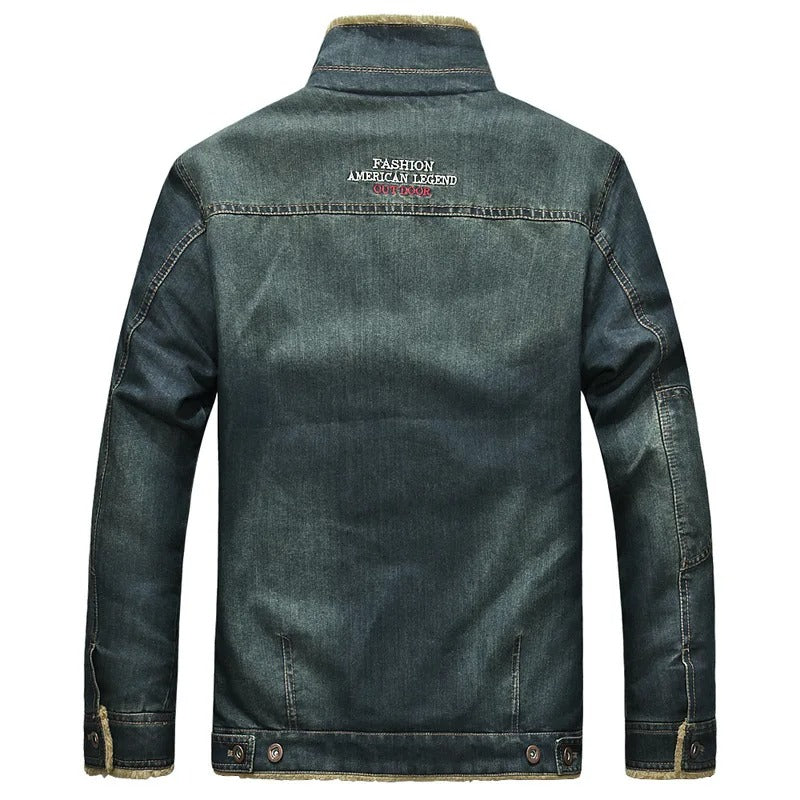 Lucas - Veste coupe-vent en denim avec doublure en polaire