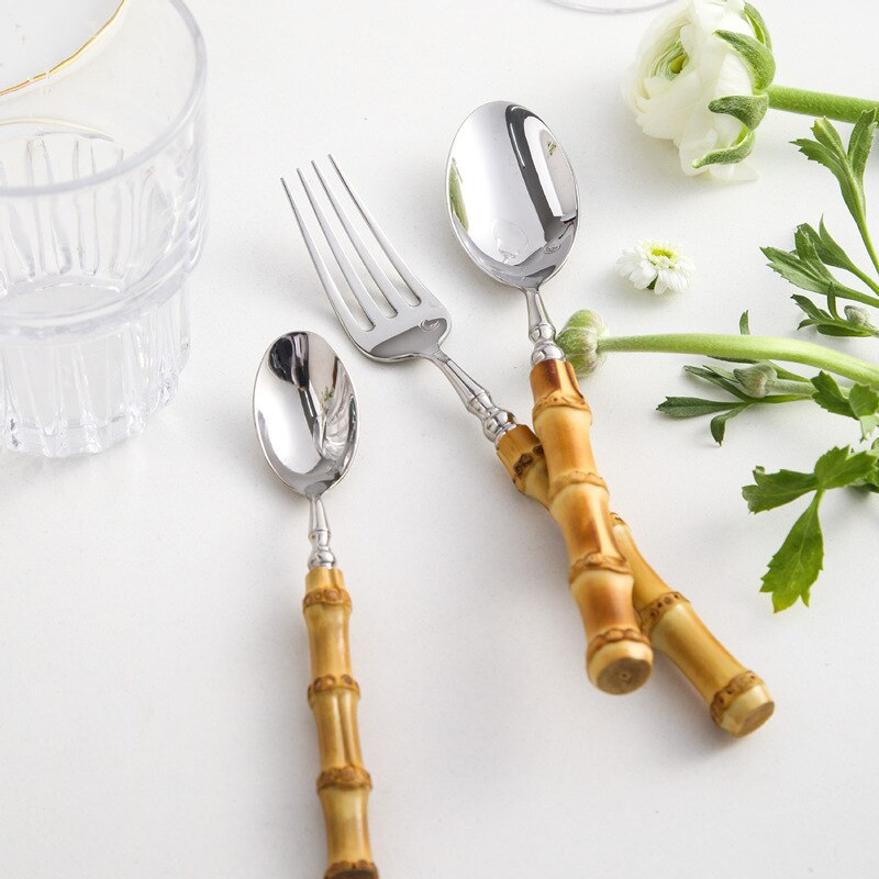 Naturligt Bambu Bestickset