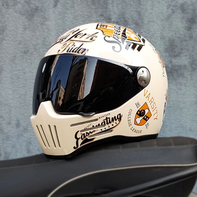 Full Face Cruiser Motorcycle Helmet | Dark Visor - DOT & ECE Approved