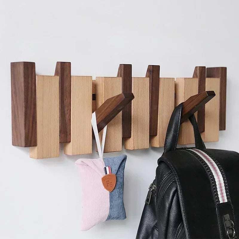 Luxus Wandmontierte Holz-Garderobe – Klavier-Design Flur-Organizer für Schlüssel, Hüte & Mäntel