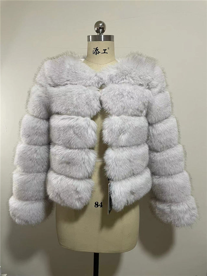 Manteau en Fourrure de Renard Femme, Douceur et Élégance Incomparable"