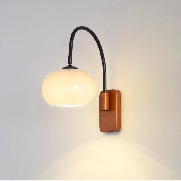 Bauhaus Persimmon drehbare Glas-Wandlampe