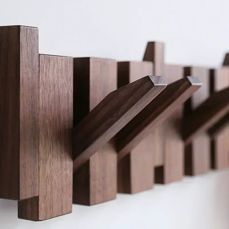 Luxus Wandmontierte Holz-Garderobe – Klavier-Design Flur-Organizer für Schlüssel, Hüte & Mäntel