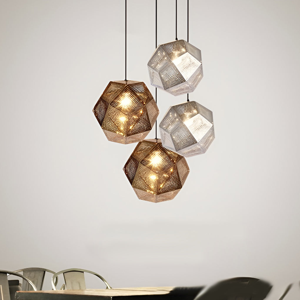 LichtDesign - Geometrisk rund pendellampa av elektrolytiskt metall