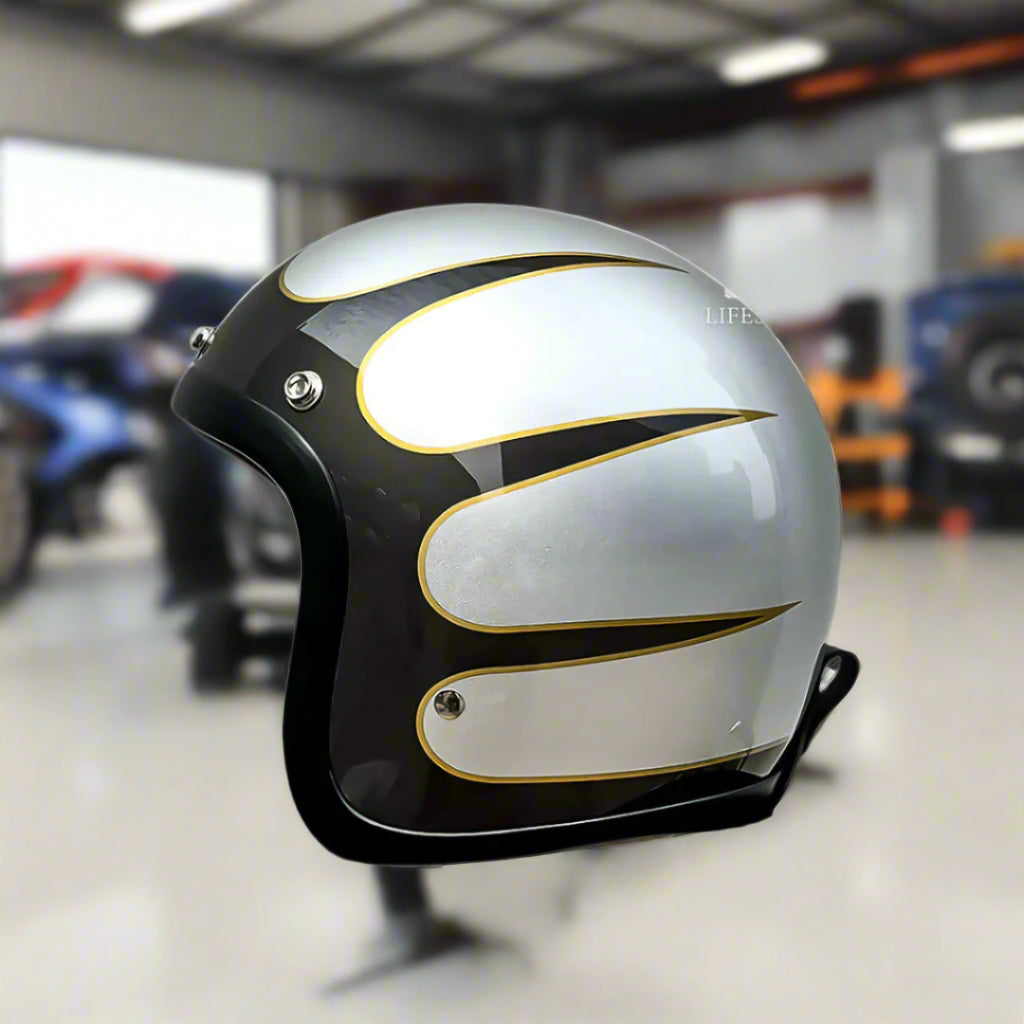 Low Profile Vintage Motorcycle Helmet - DOT and ECE Approved