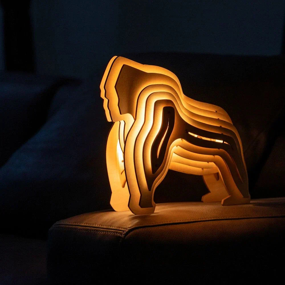 Lampe Animale 3D en Bois – Veilleuse DIY Interactive