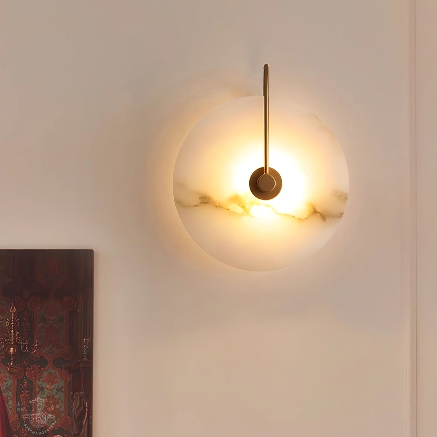 Alabaster LED Lampa Ścienna