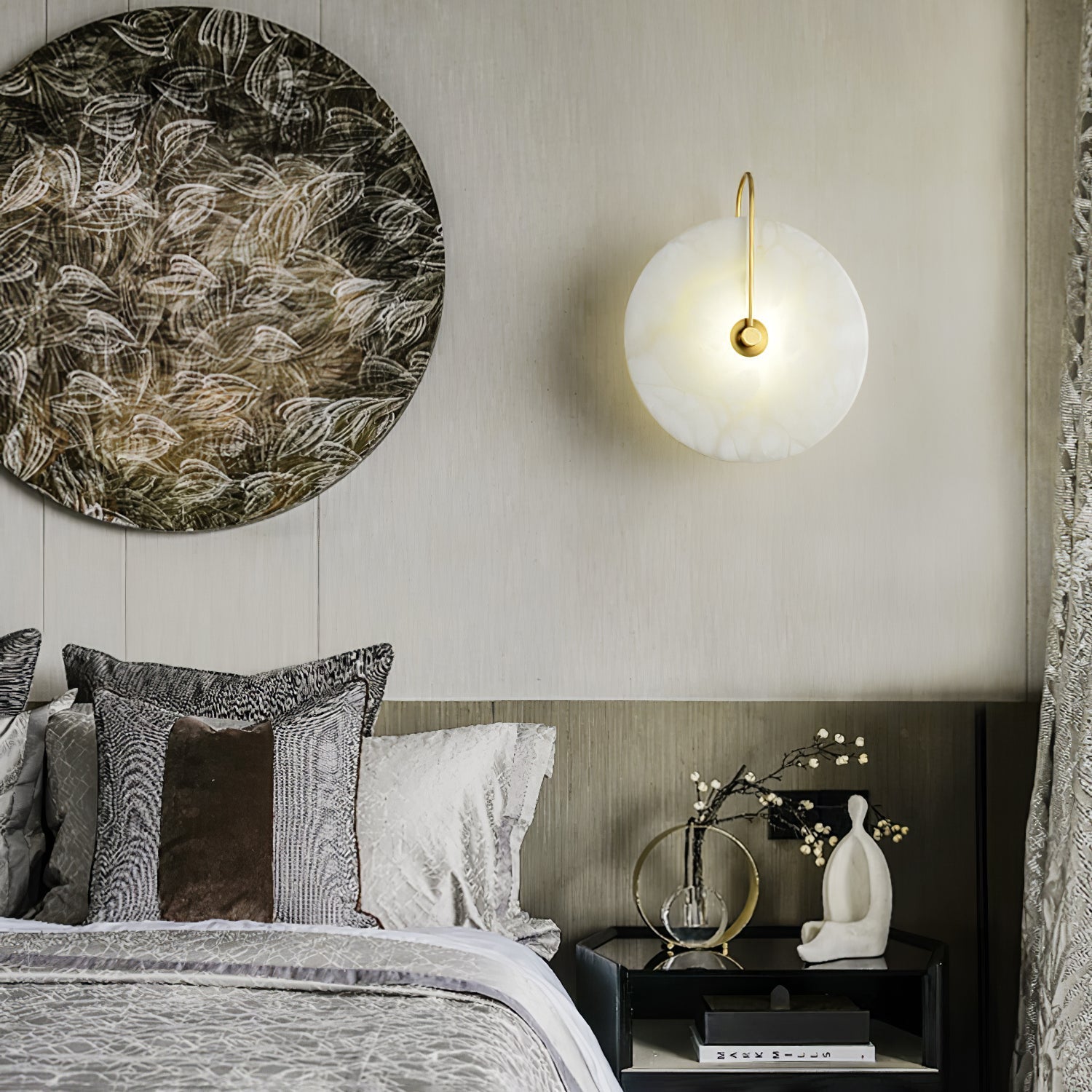Alabaster LED Lampa Ścienna