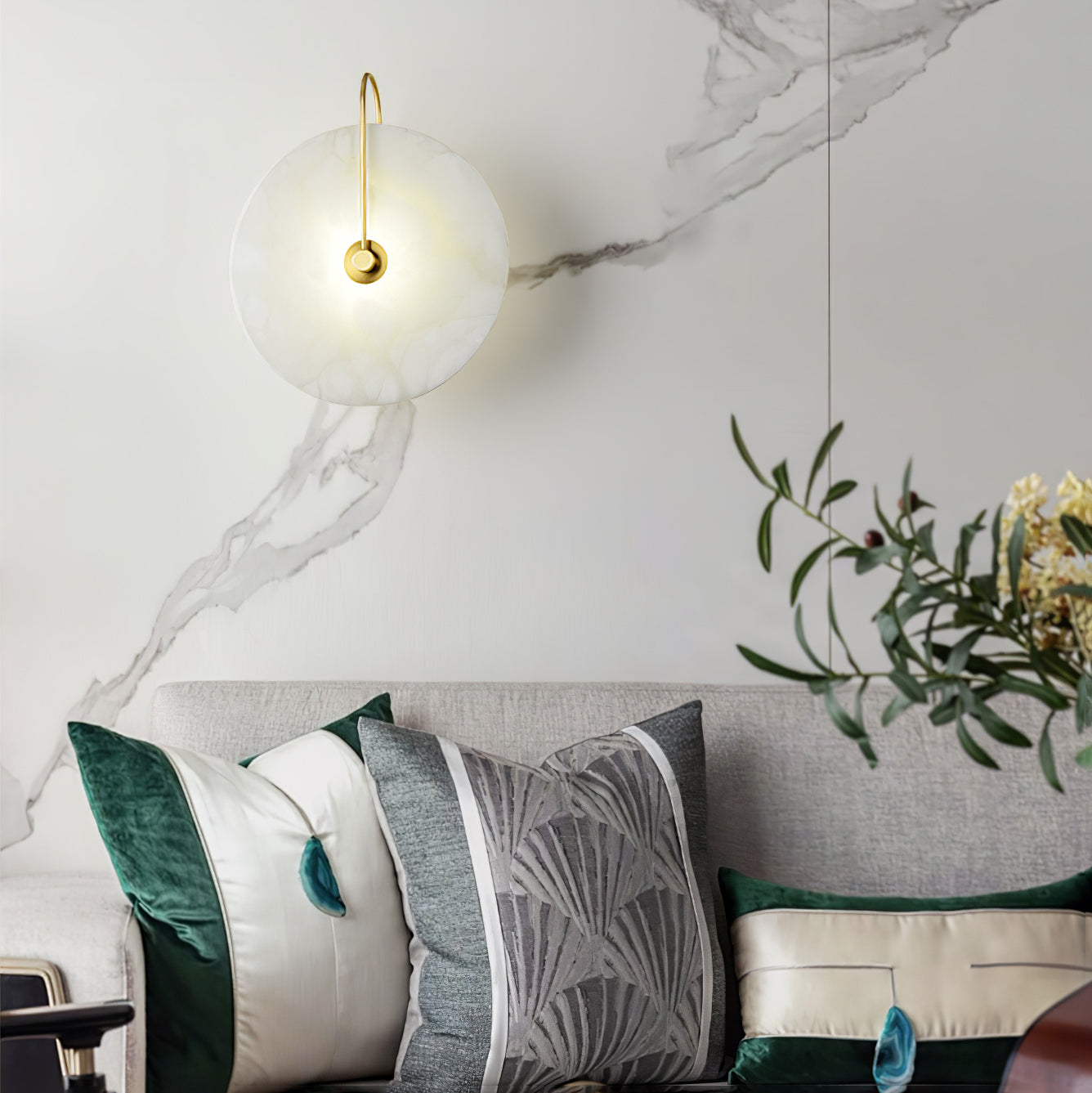 Alabaster LED Lampa Ścienna