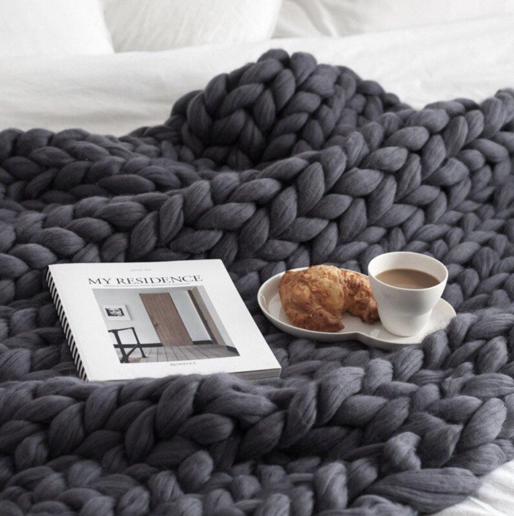 Hygge Chunky Stickad Pläd