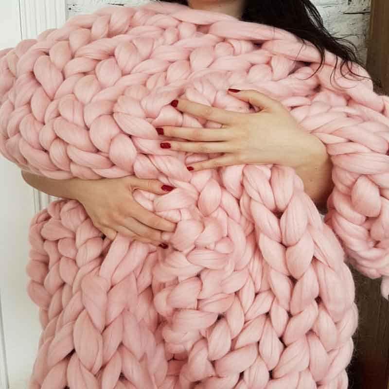Hygge Chunky Stickad Pläd