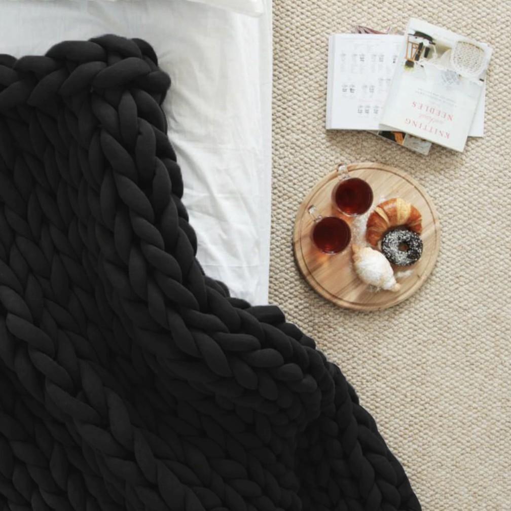 Hygge Chunky Stickad Pläd