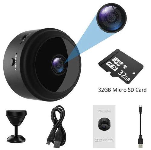 Kompakt 1080P WiFi sikkerhetskamera med nattsyn