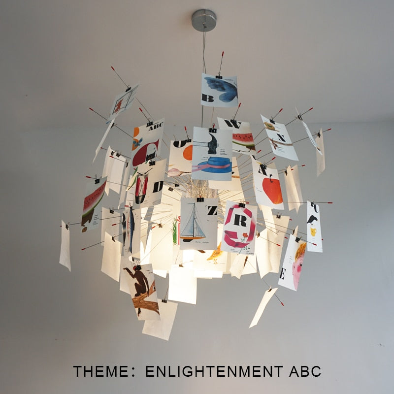ثريا DIY Illumination Ingo Maurer Zettel: إضاءة مخصصة