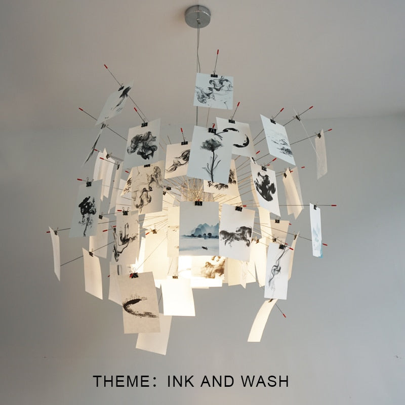 ثريا DIY Illumination Ingo Maurer Zettel: إضاءة مخصصة