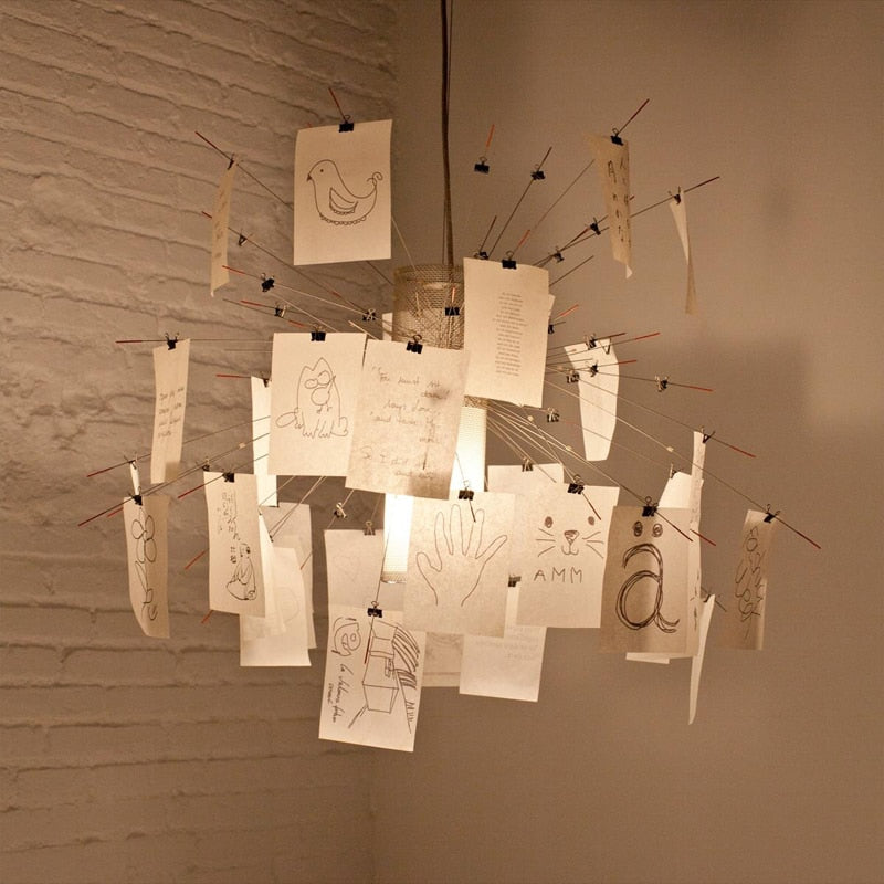 ثريا DIY Illumination Ingo Maurer Zettel: إضاءة مخصصة