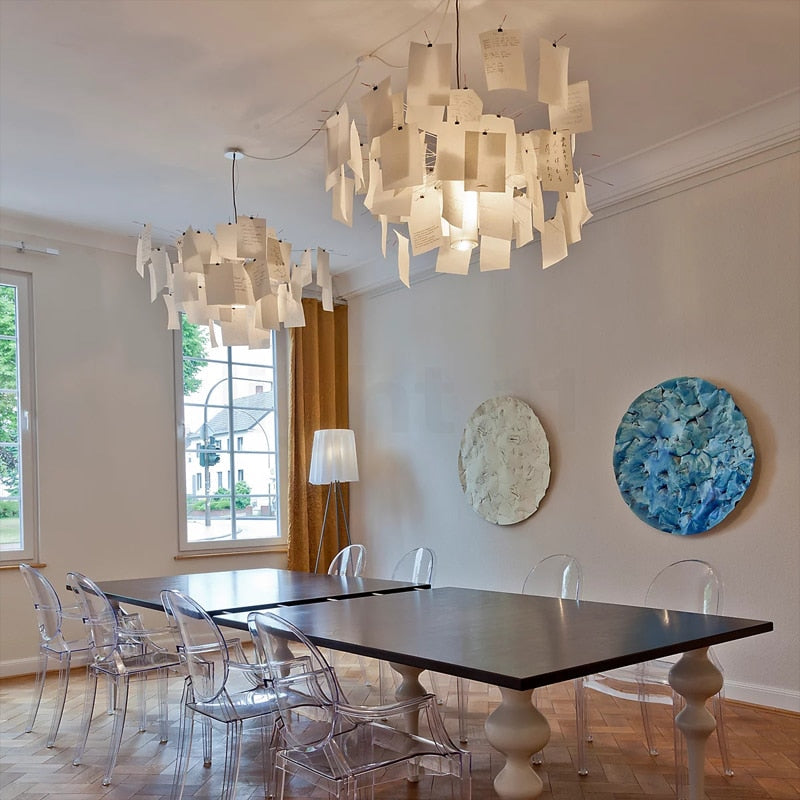ثريا DIY Illumination Ingo Maurer Zettel: إضاءة مخصصة