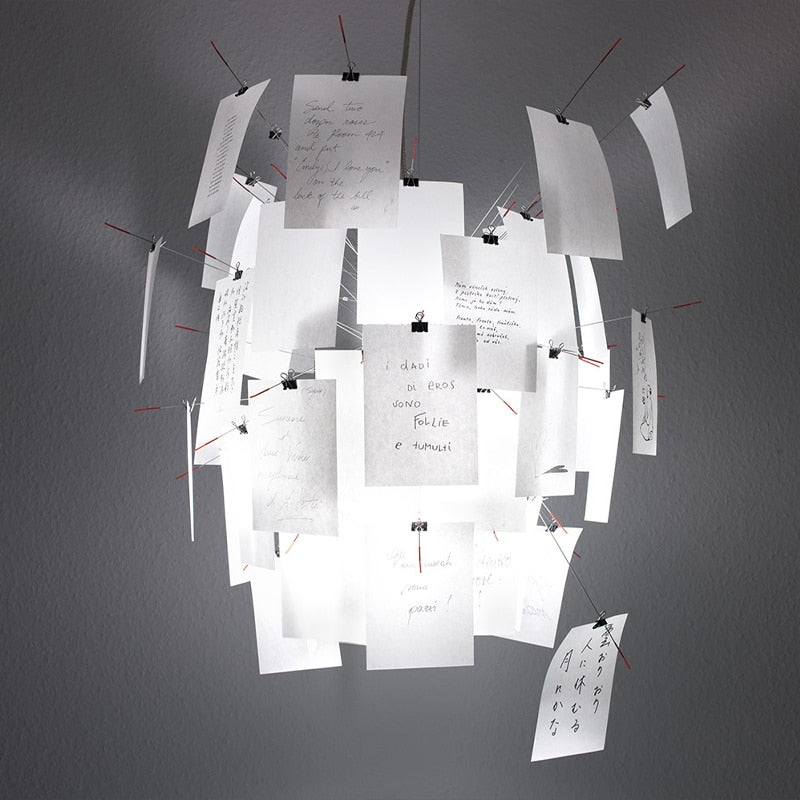 ثريا DIY Illumination Ingo Maurer Zettel: إضاءة مخصصة