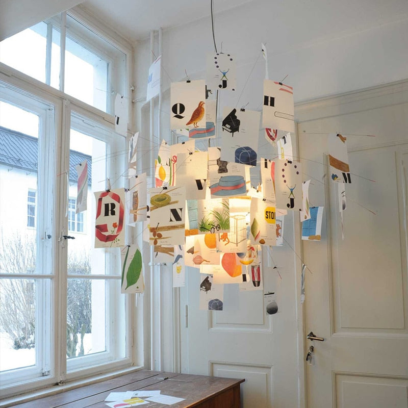 ثريا DIY Illumination Ingo Maurer Zettel: إضاءة مخصصة