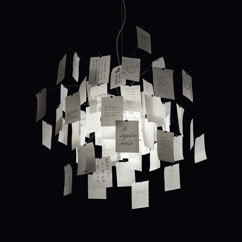 ثريا DIY Illumination Ingo Maurer Zettel: إضاءة مخصصة