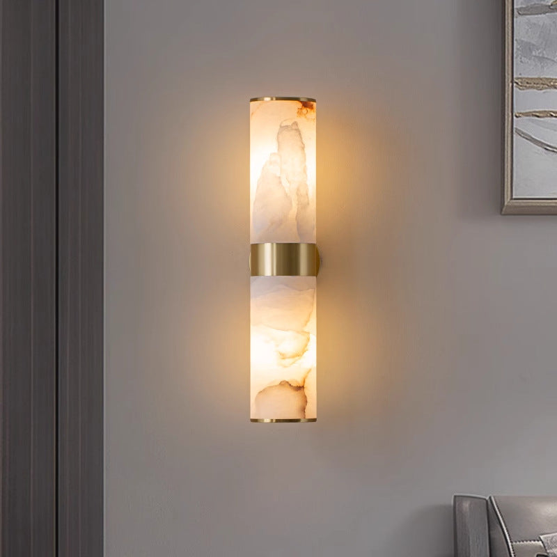 Moderne Alabaster- und Metall-Wandlampe – schwarz oder gold
